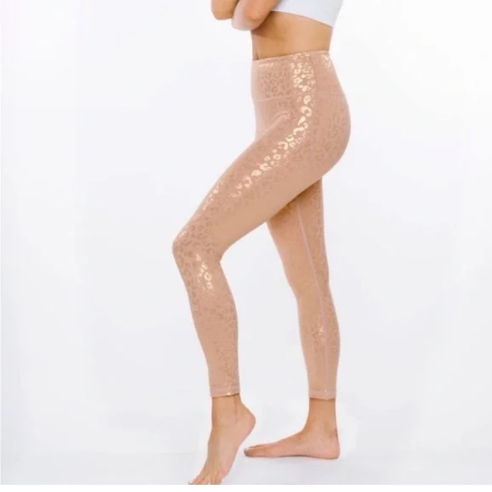 ZYIA leggings nud and gold print size 2 gym yoga workout activewear